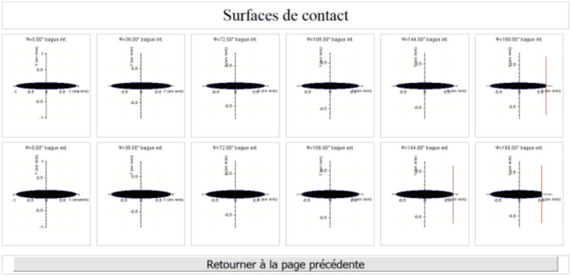 BearingSolver visualization of individual contact surfaces