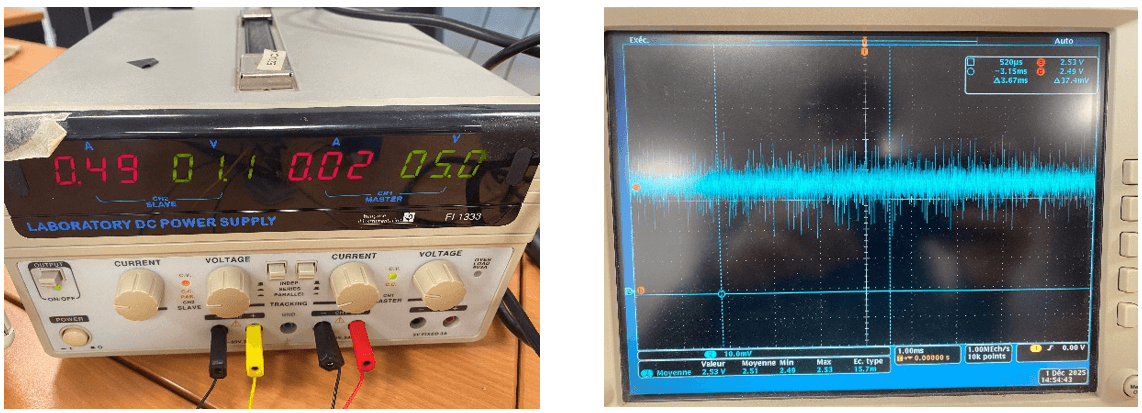 Oscilloscope measurement at the 12 ampere-equivalent current-sensor validation point